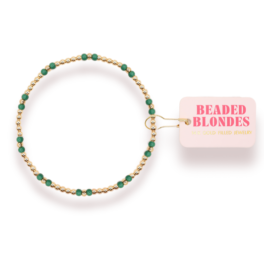 Kelly Green Hazel Bracelet: Standard 6.75 inch | Beaded Blondes