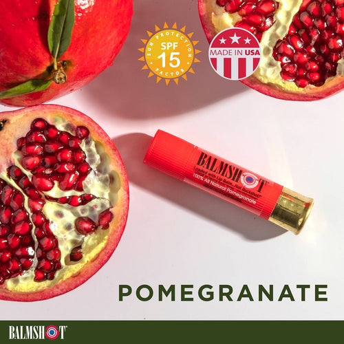 BALMSHOT Pomegranate Beeswax Lip Balm (100% All Natural)