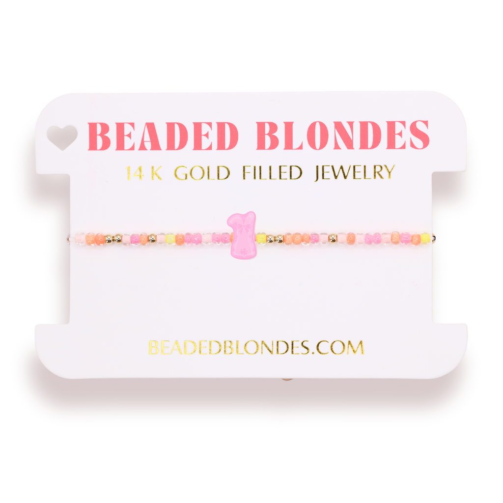 Bunny Bracelet on Color: Standard 6.75 Inch| Beaded Blondes