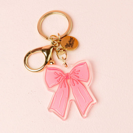 Pink Bow Acrylic Keychain
