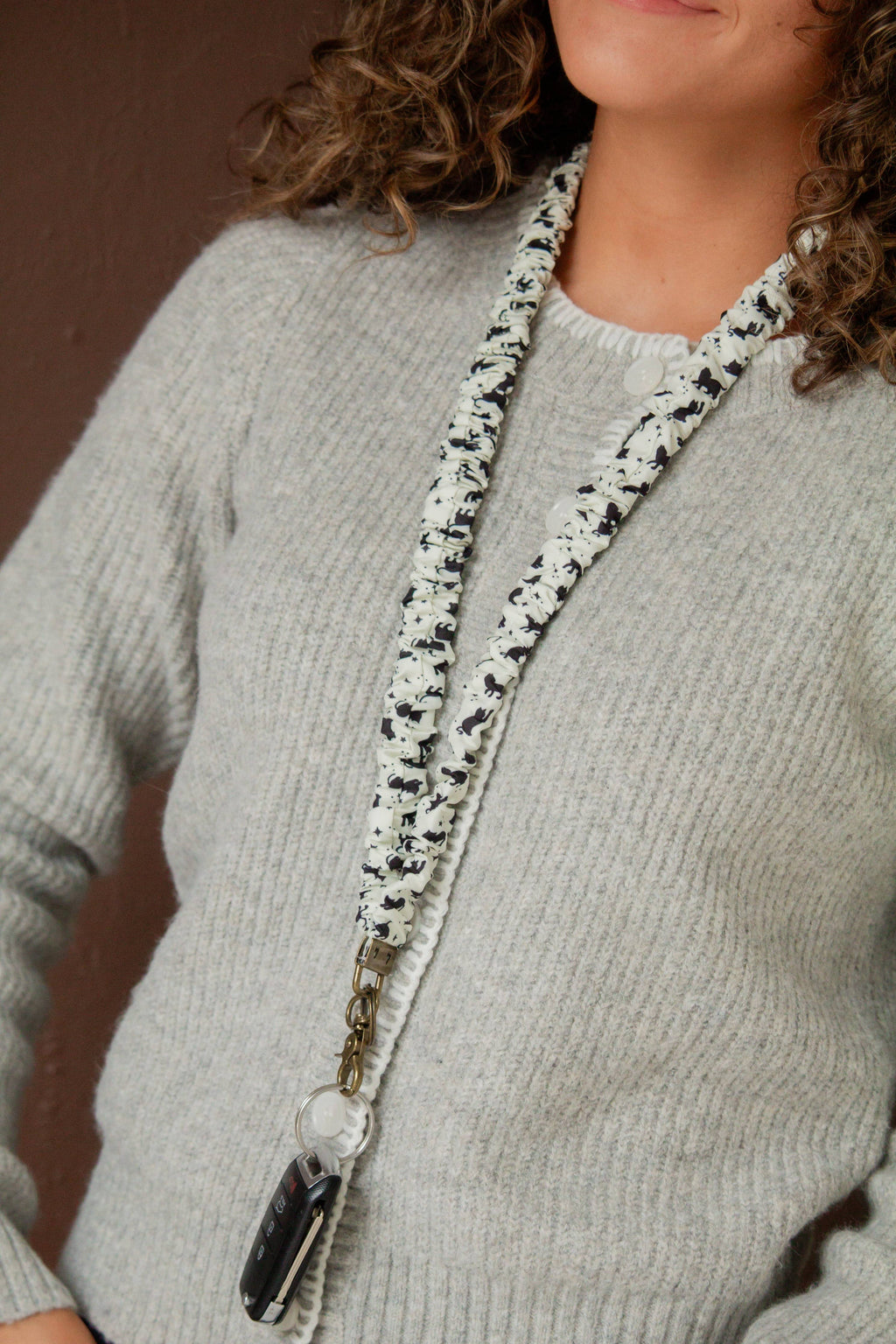 Black Cat Scrunchie Lanyard