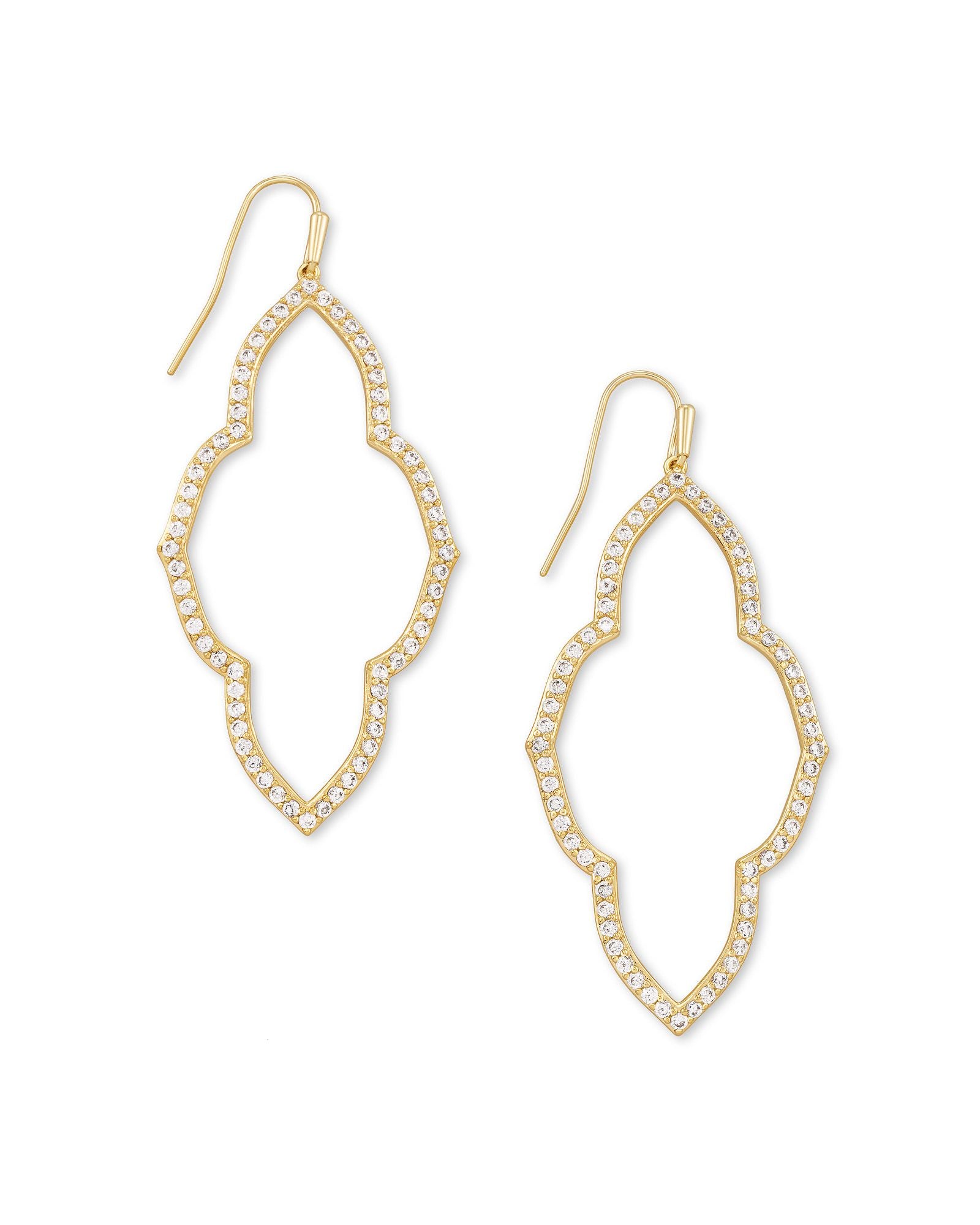 Kendra Scott Abbie Open Frame Earrings  - Gold Metal