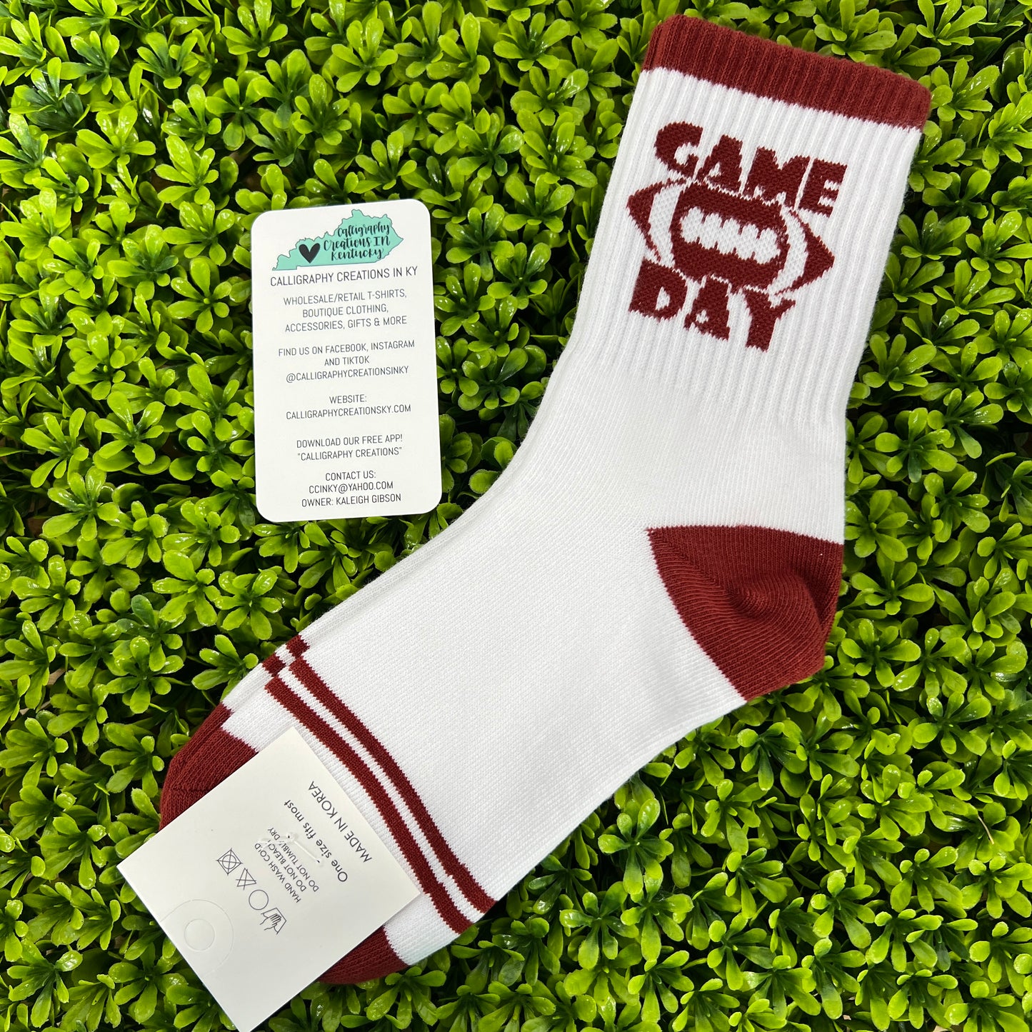 Burgundy Game Day Football Socks