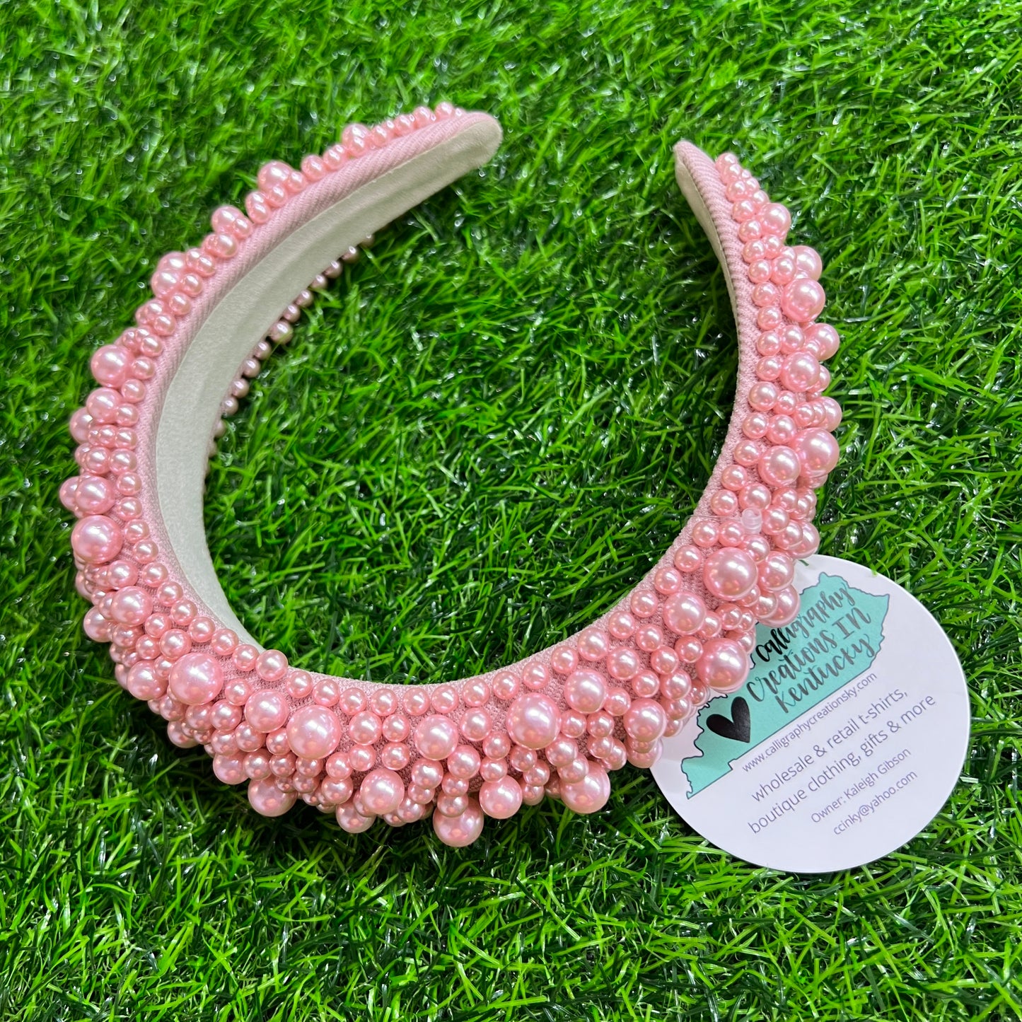 Pink Pearl Cluster Headband