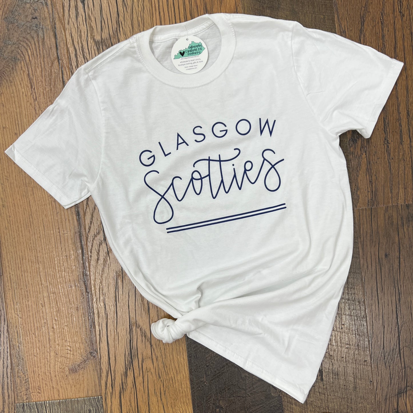 White Glasgow Scotties Line Tee