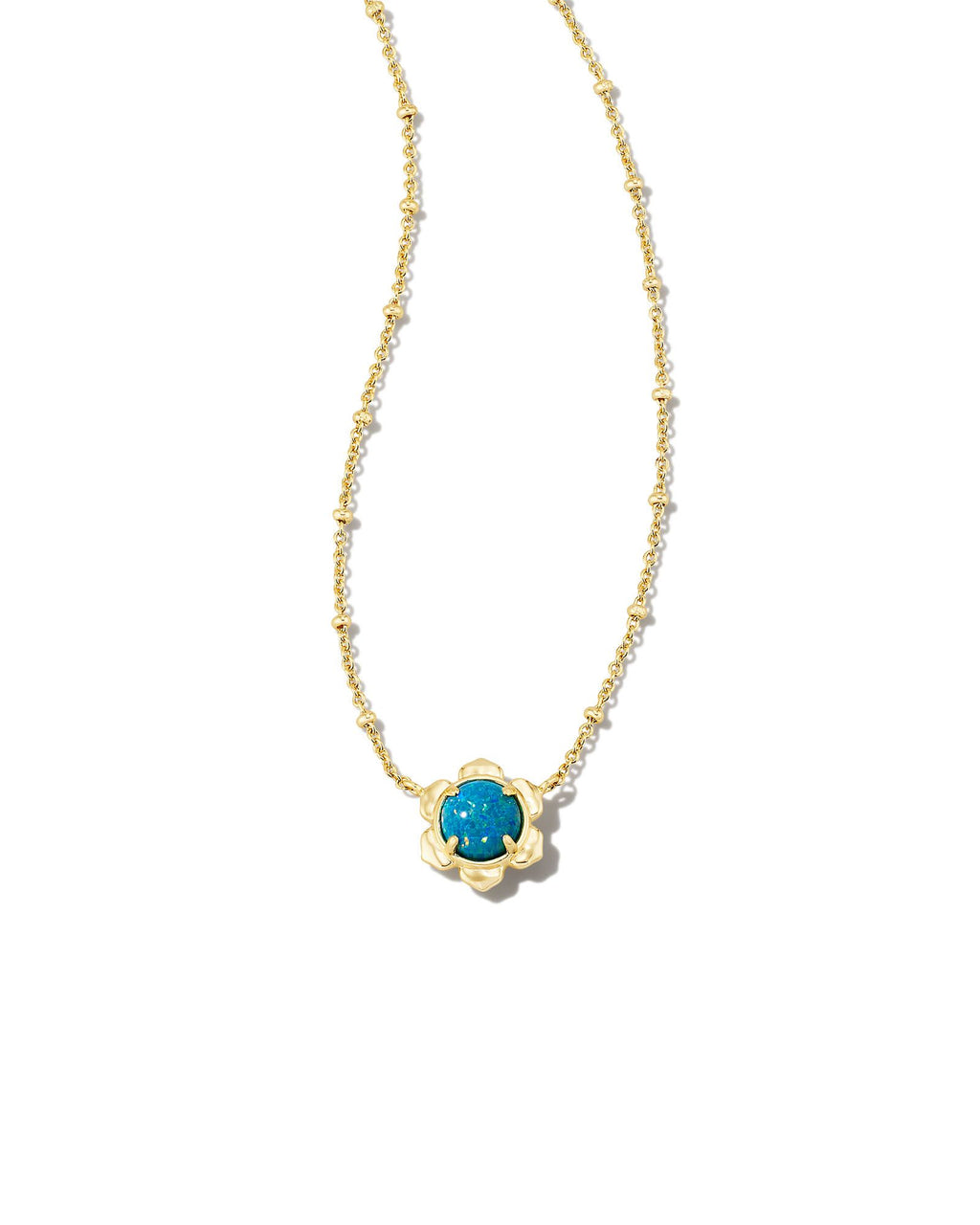 Kendra Scott Susie Short Pendant Necklace - Gold Marine Kyocera Opal