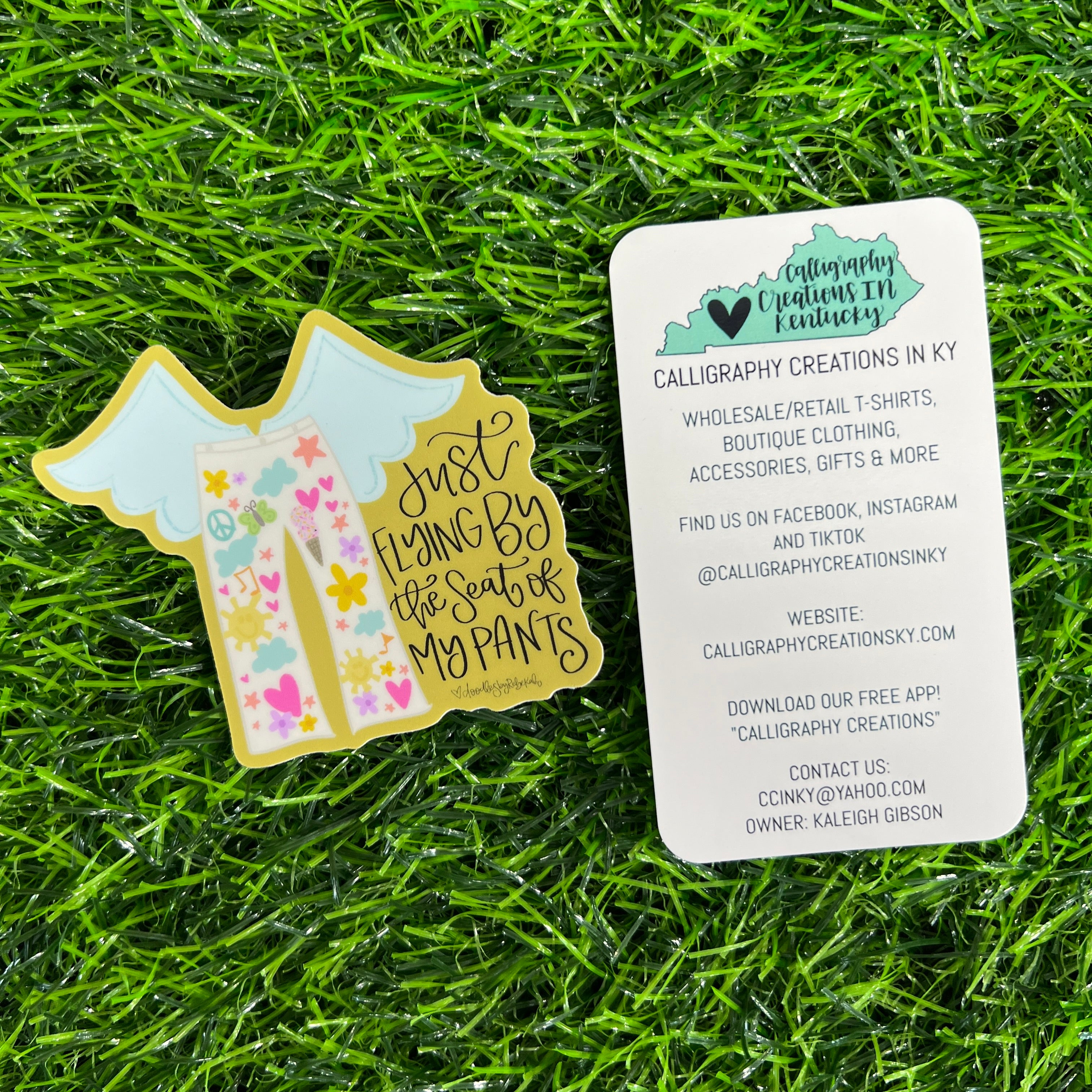 Just Flying By The Seat Of My Pants Sticker - Doodles By Rebekah