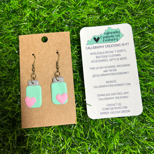 Love Mason Jar Earrings