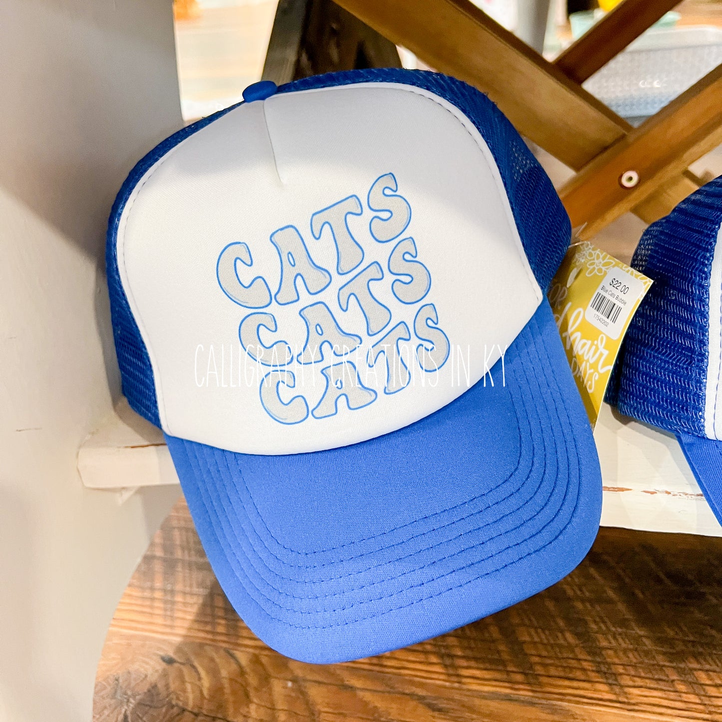 Blue Cats Bubble Trucker Hat