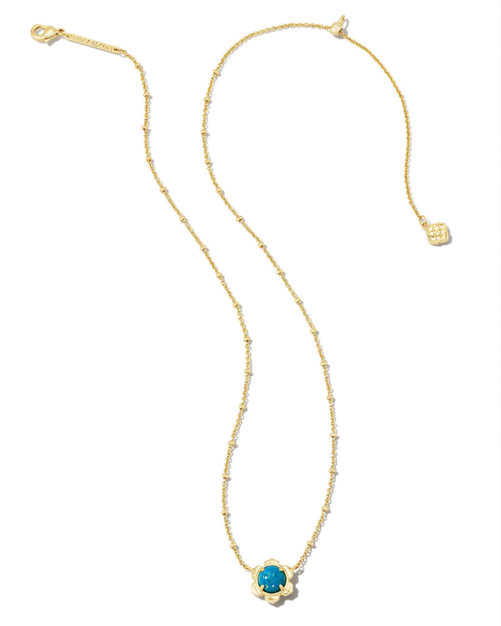 Kendra Scott Susie Short Pendant Necklace - Gold Marine Kyocera Opal