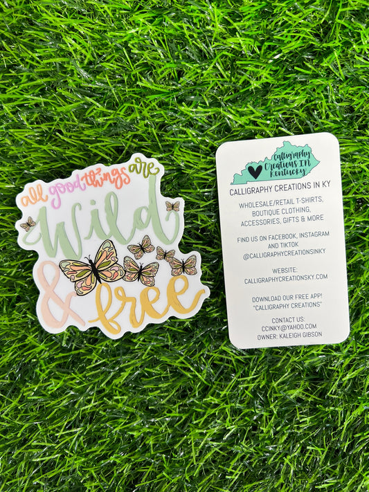 All Things Are Wild & Free Sticker - Doodles By Rebekah