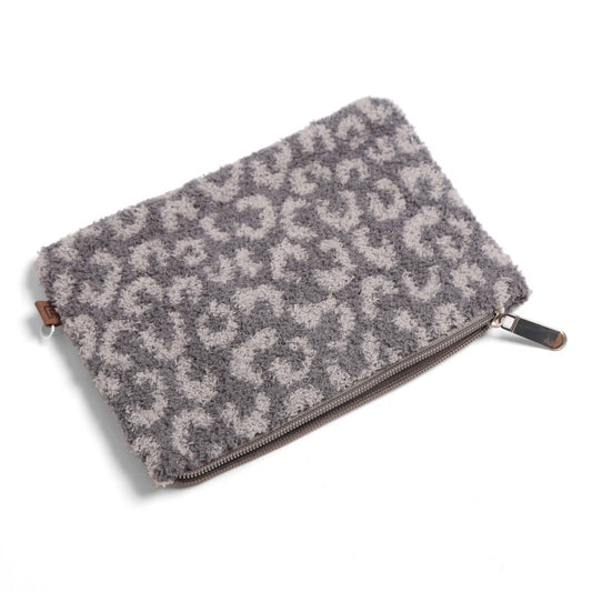 Gray Leopard | Small ComfyLuxe Travel Pouch