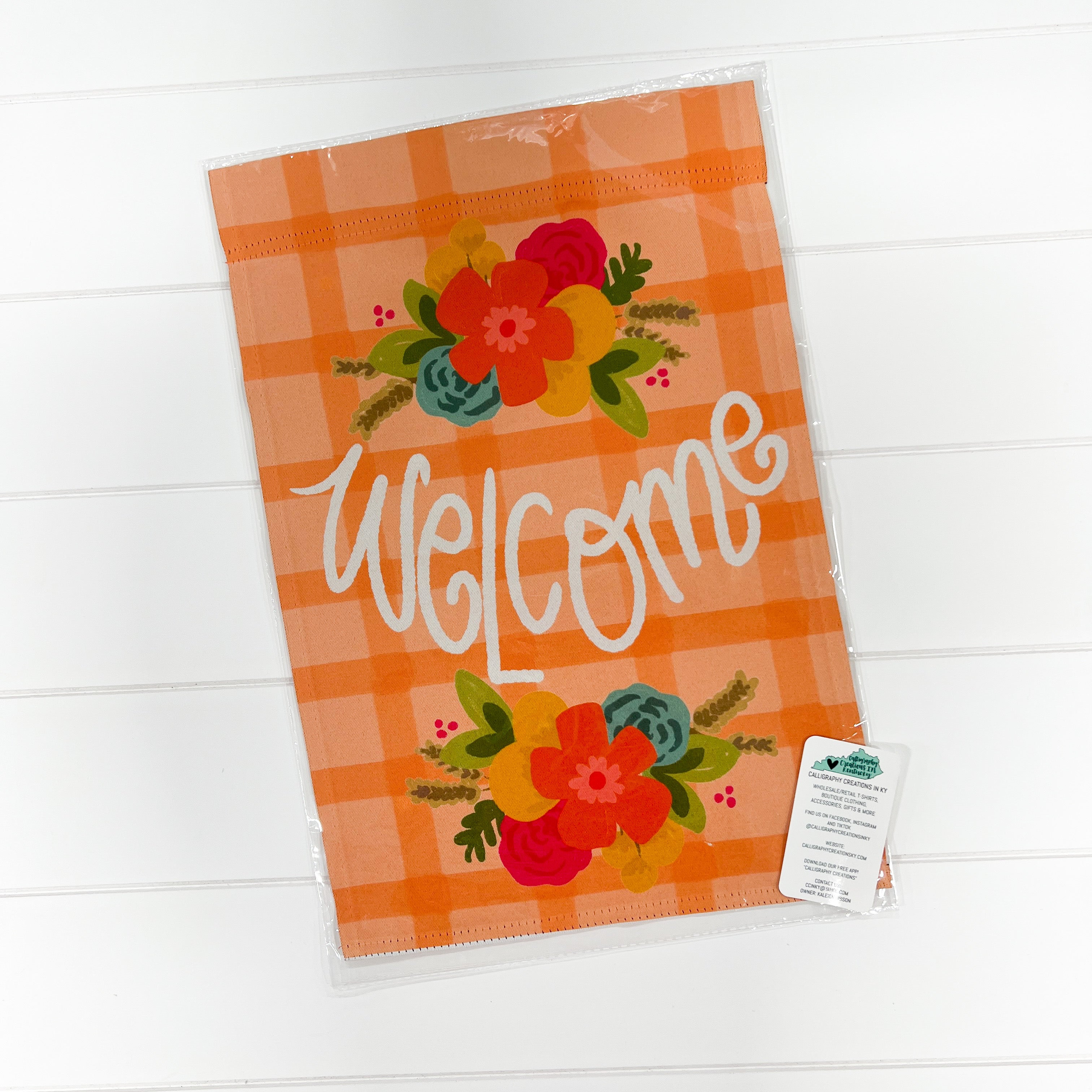 Welcome Orange Garden Flag *FINAL SALE*
