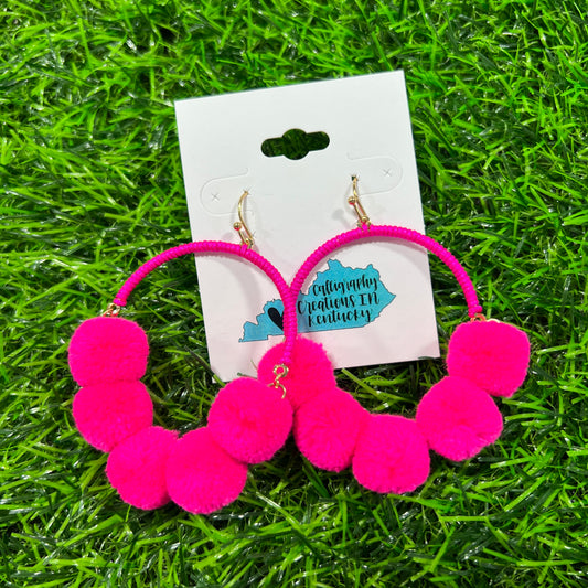 Pink | Happy Days Pom Pom Earrings