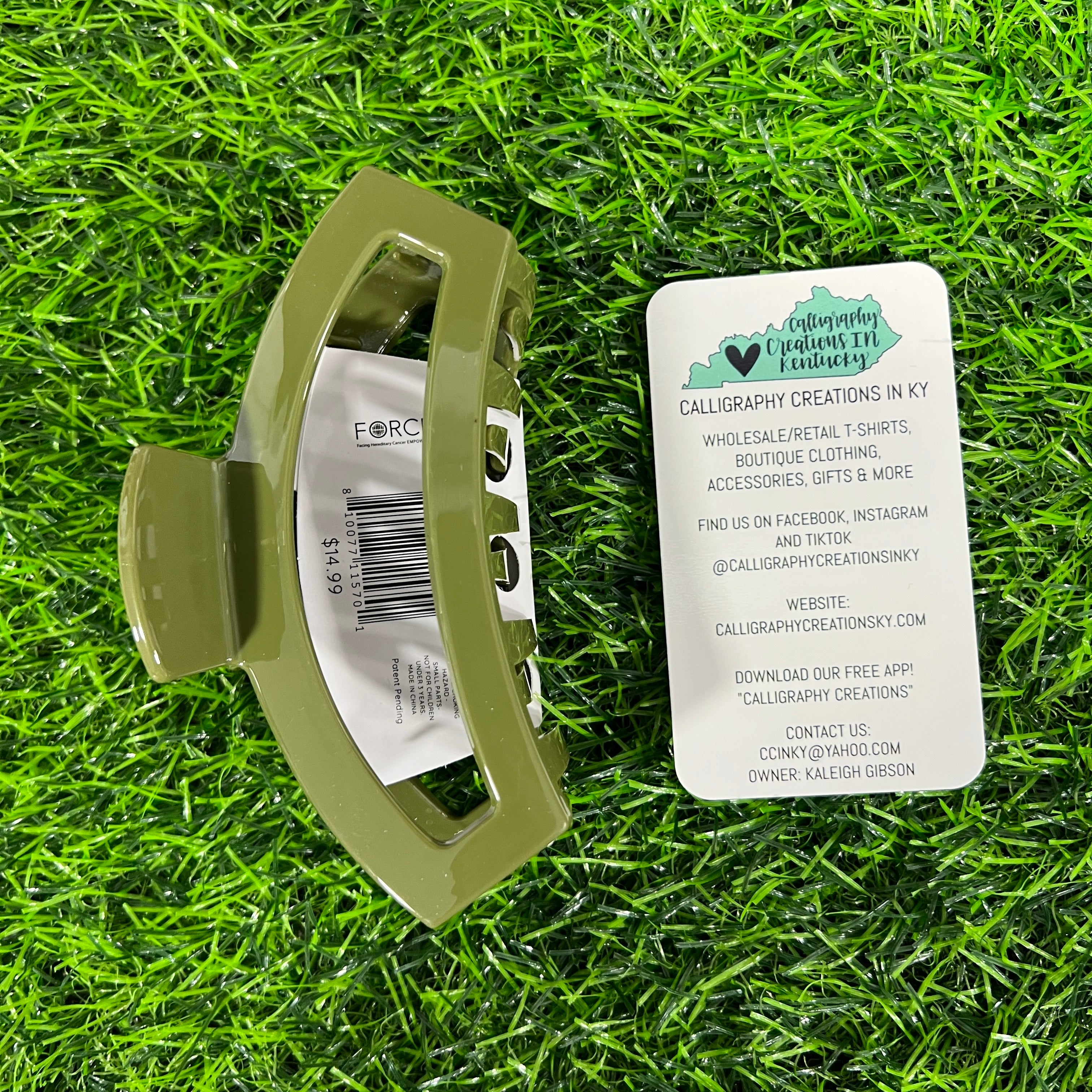Olive open teleties clip- large