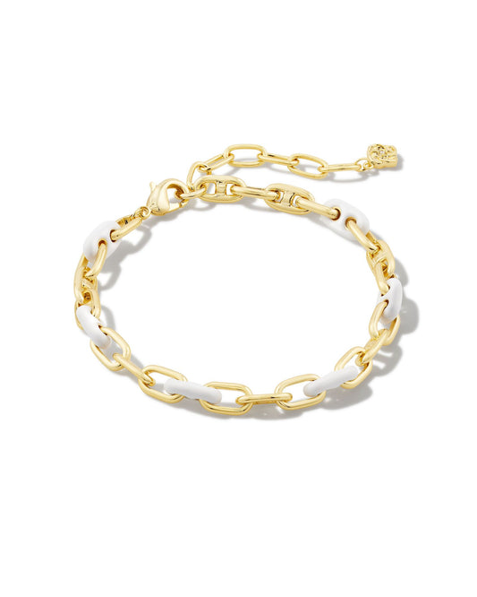 Kendra Scott Bailey Chain Bracelet  - Gold White Mix