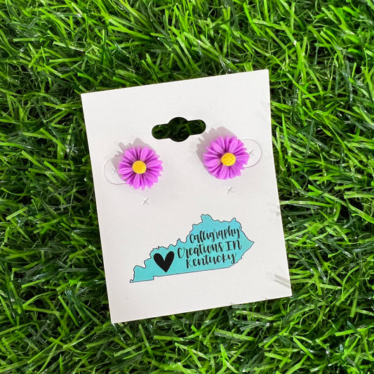 Lilac Mini Flower Stud Earrings