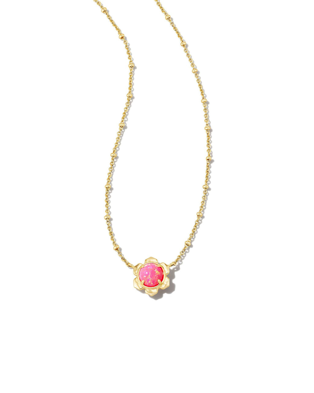 Kendra Scott Susie Short Pendant Necklace - Gold Hot Pink Kyocera Opal