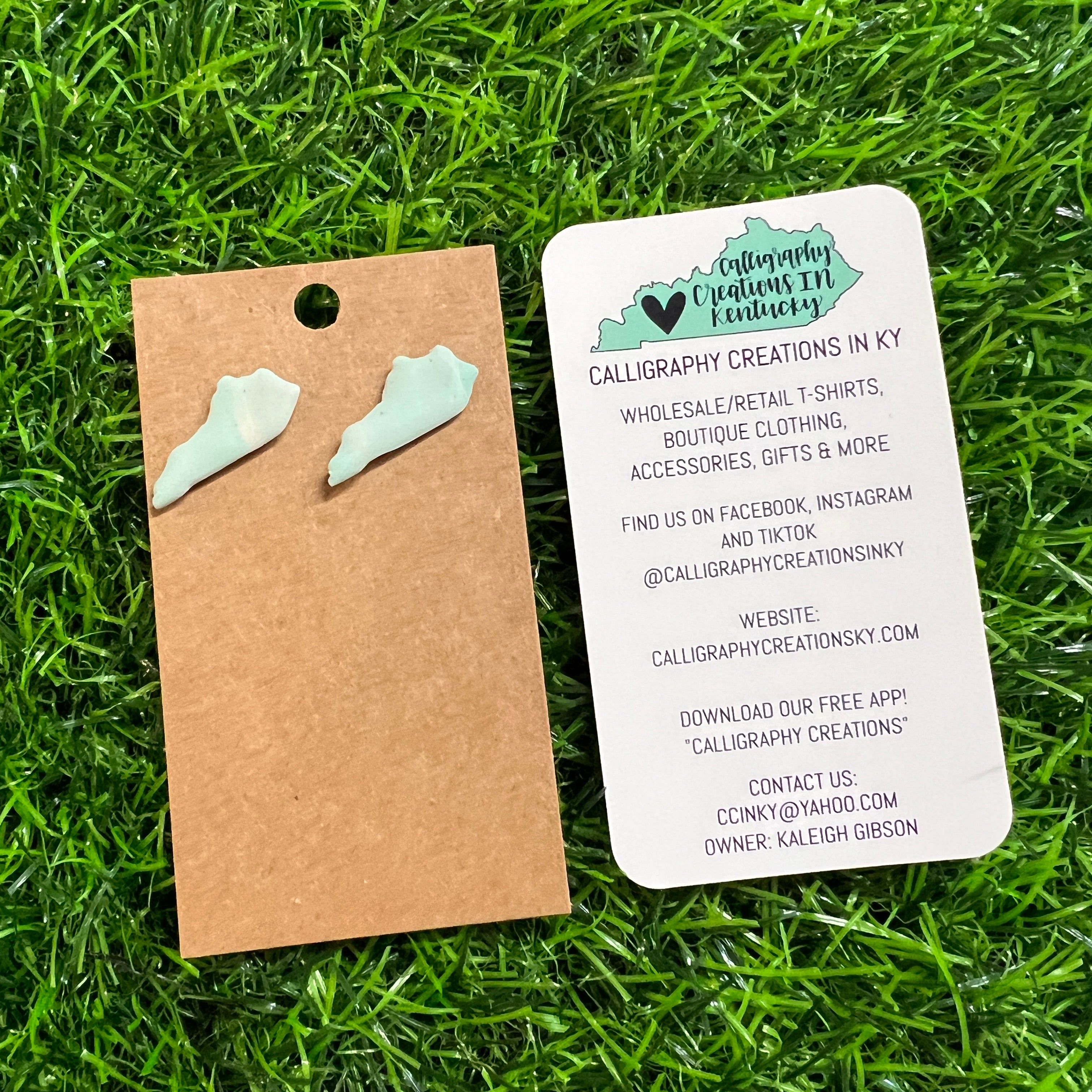 Teal Swirl KY Stud Earrings *FINAL SALE*