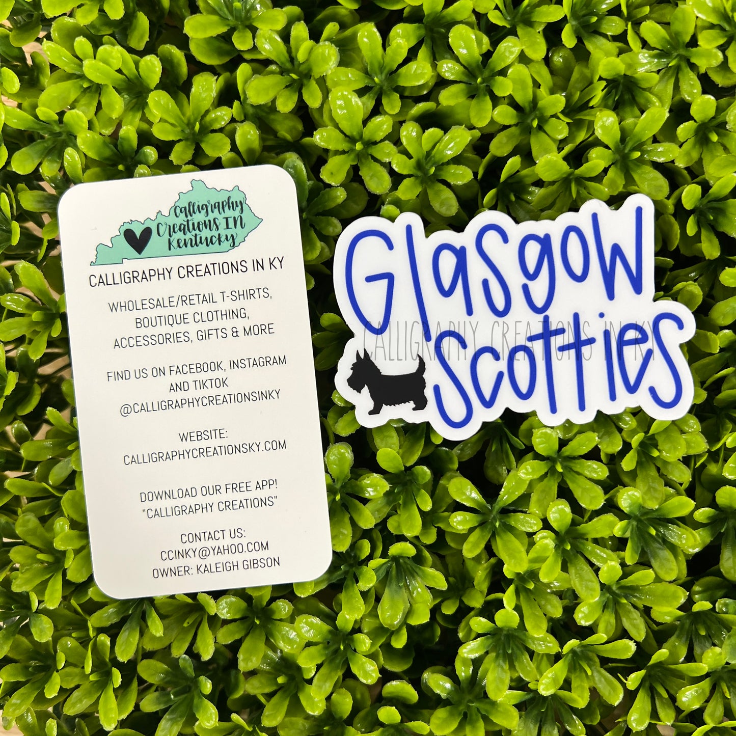 Hand-Lettered Glasgow Scotties Sticker