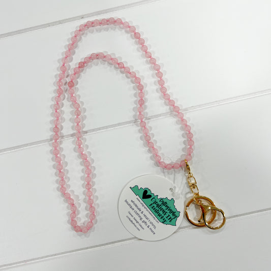 Pink Natural Stone Lanyard/Necklace