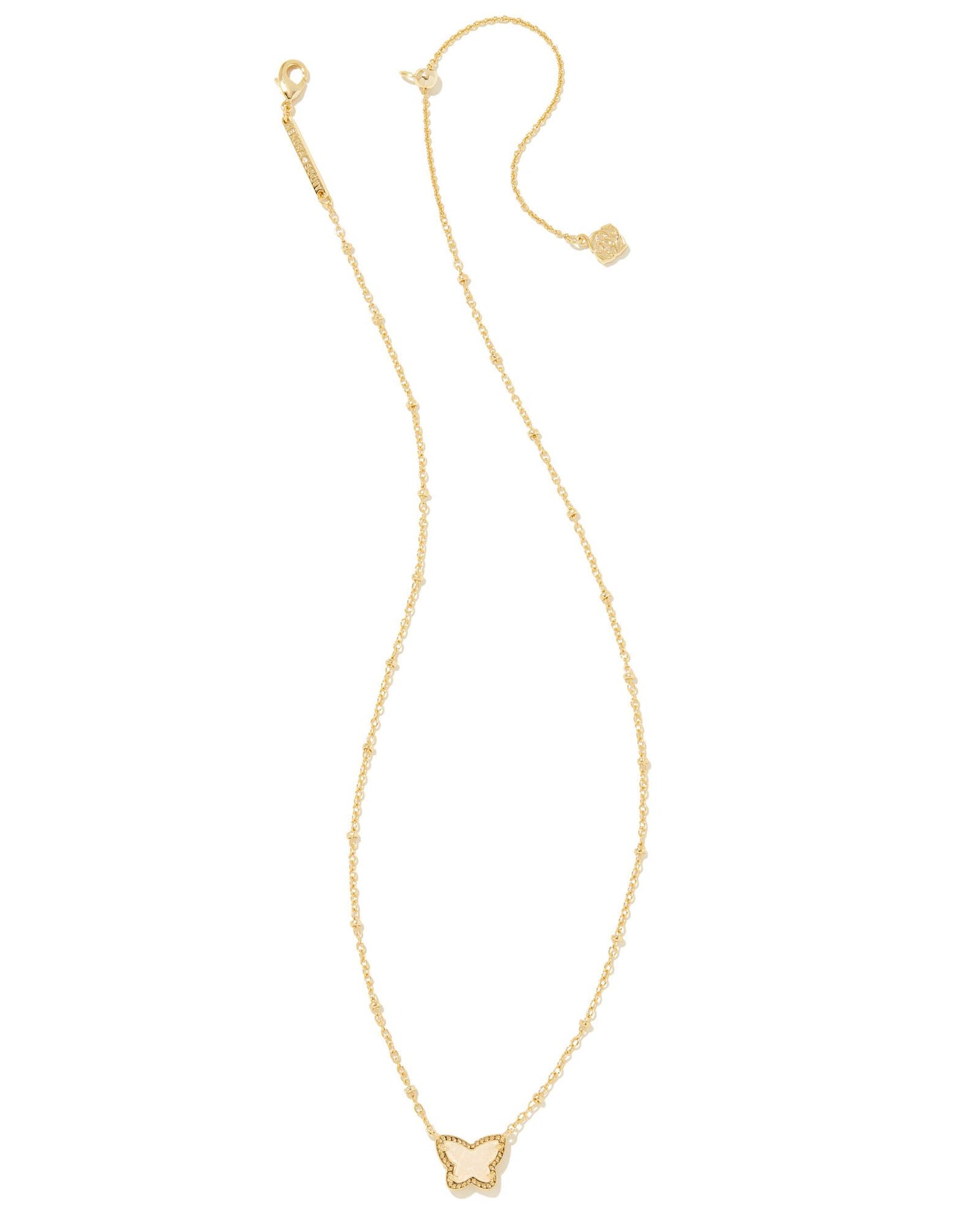 Kendra Scott Lillia Small Short Pendant Necklace - Gold Iridescent Drusy