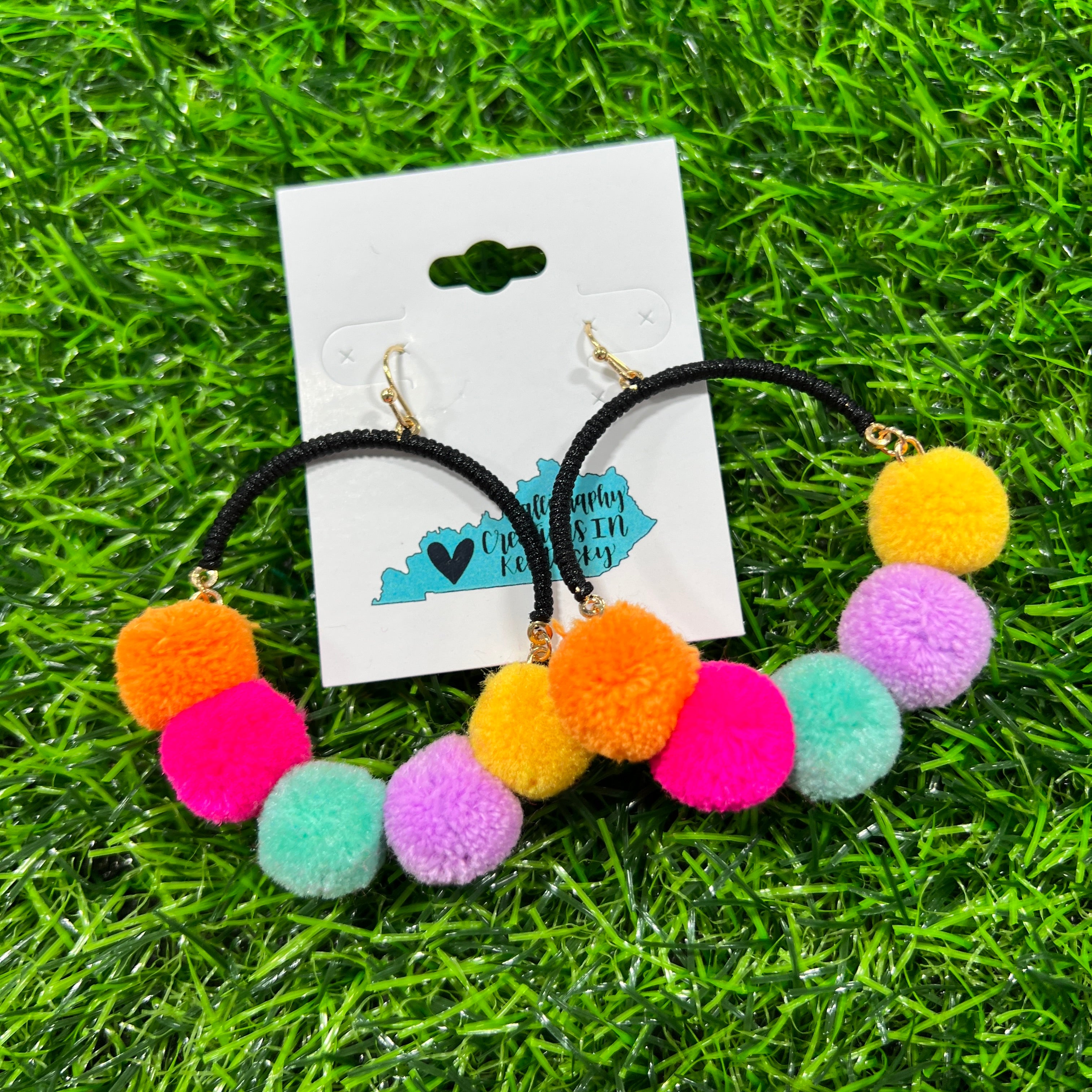 Multi | Happy Days Pom Pom Earrings *FINAL SALE*