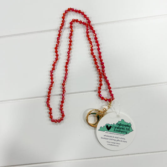 Red Sparkle Lanyard/Necklace