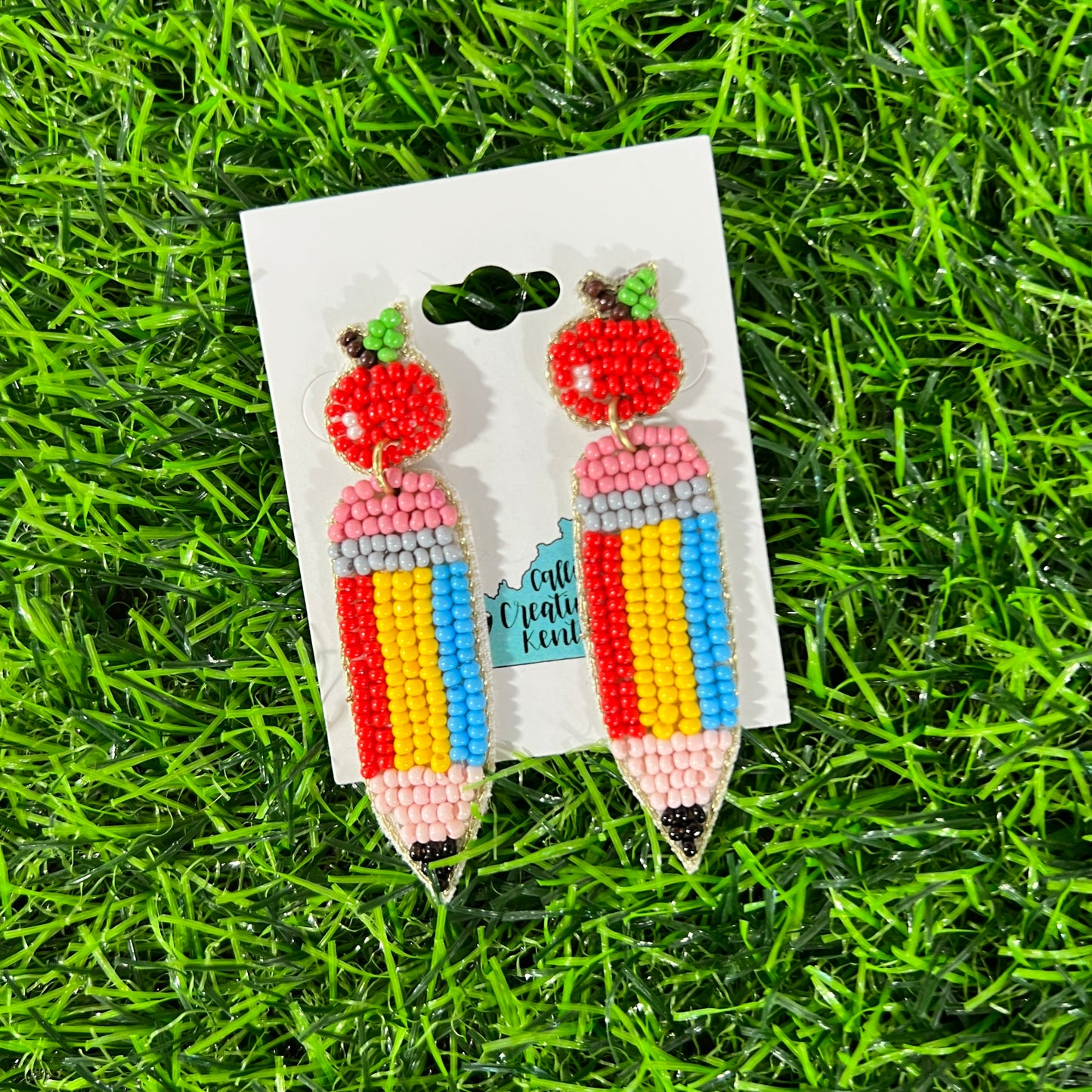Colorful Pencil Seed Bead Earrings