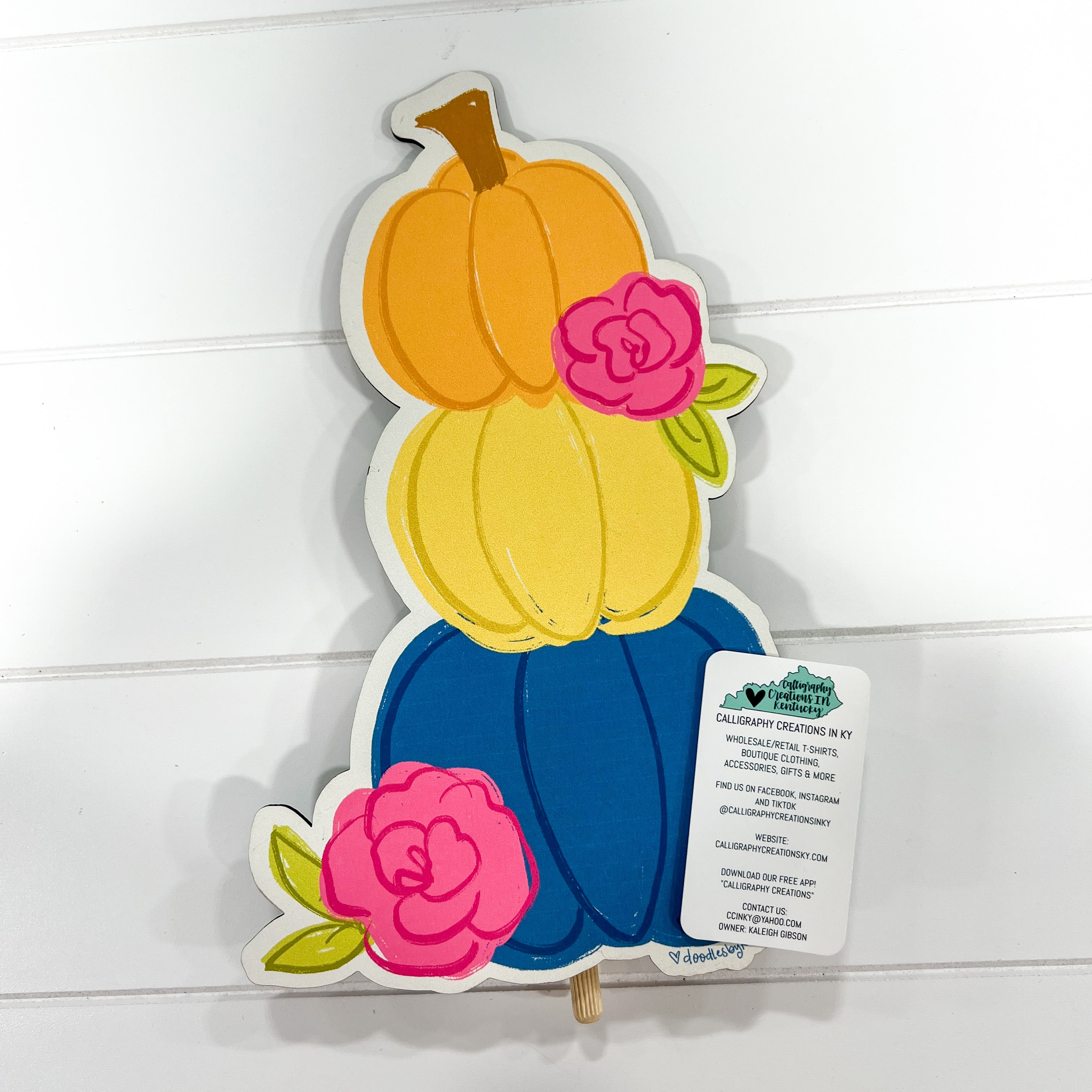 Navy Pumpkin Stack Doodles By Rebekah Topper *FINAL SALE*
