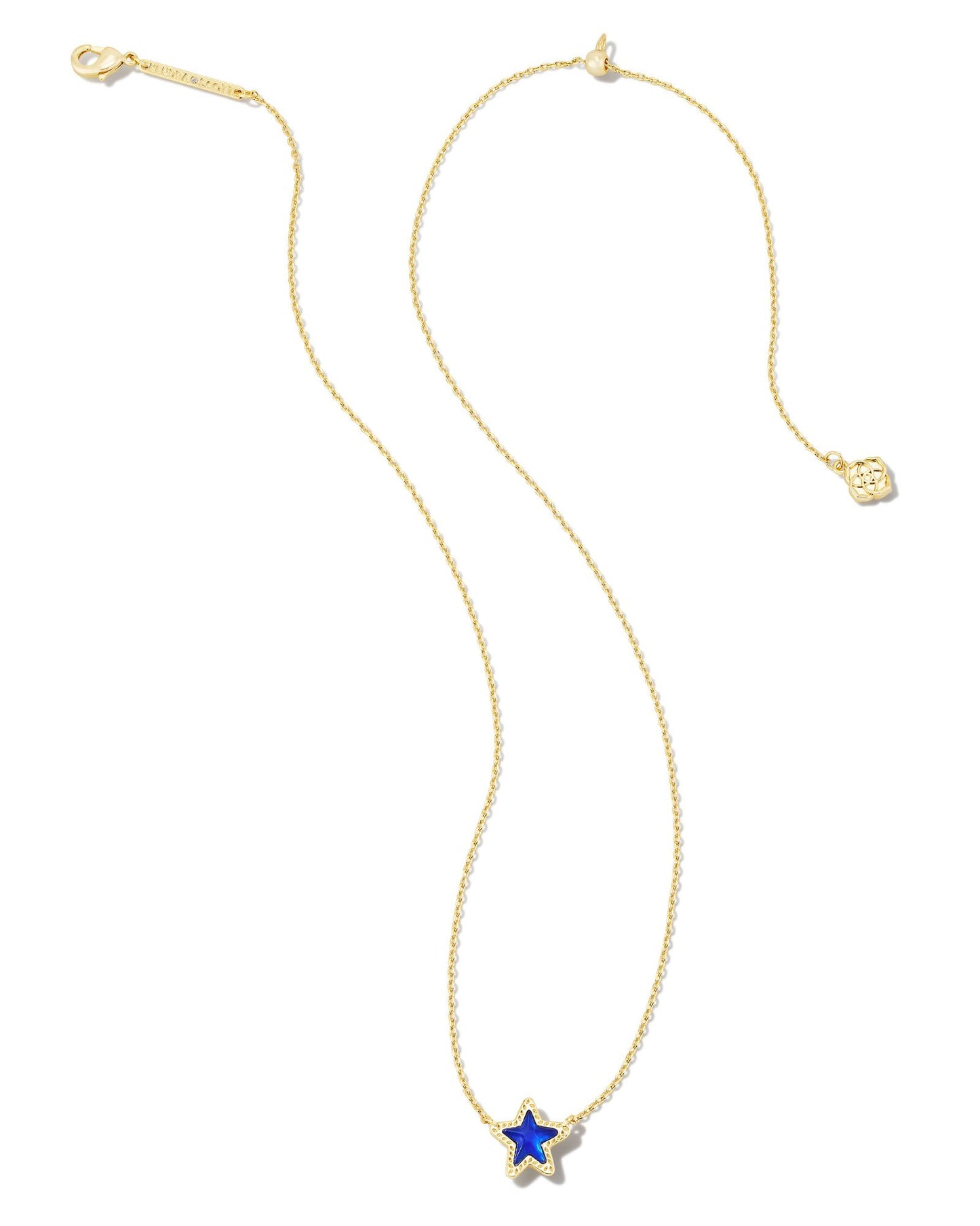 Kendra Scott Jae Star Small Short Pendant Necklace  - Gold Cobalt Blue Illusion
