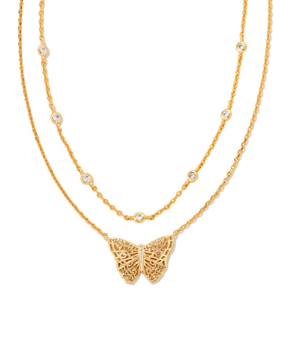 Kendra Scott Hadley Butterfly Multi Strand Necklace - Gold Metal