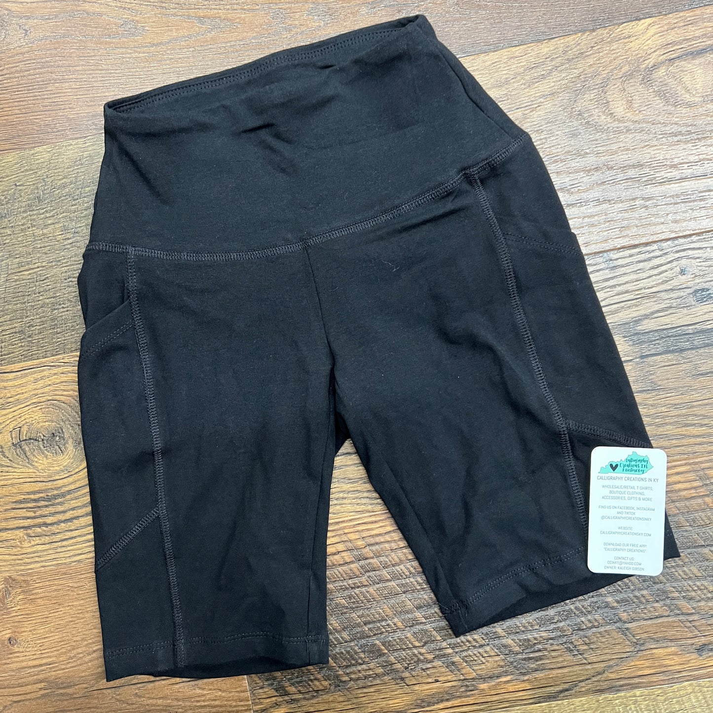 Black Biker Shorts With Pockets