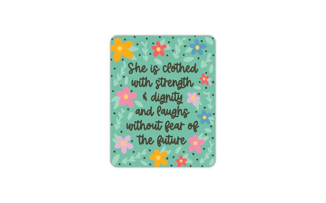 Motivational quote with flowers on a teal background