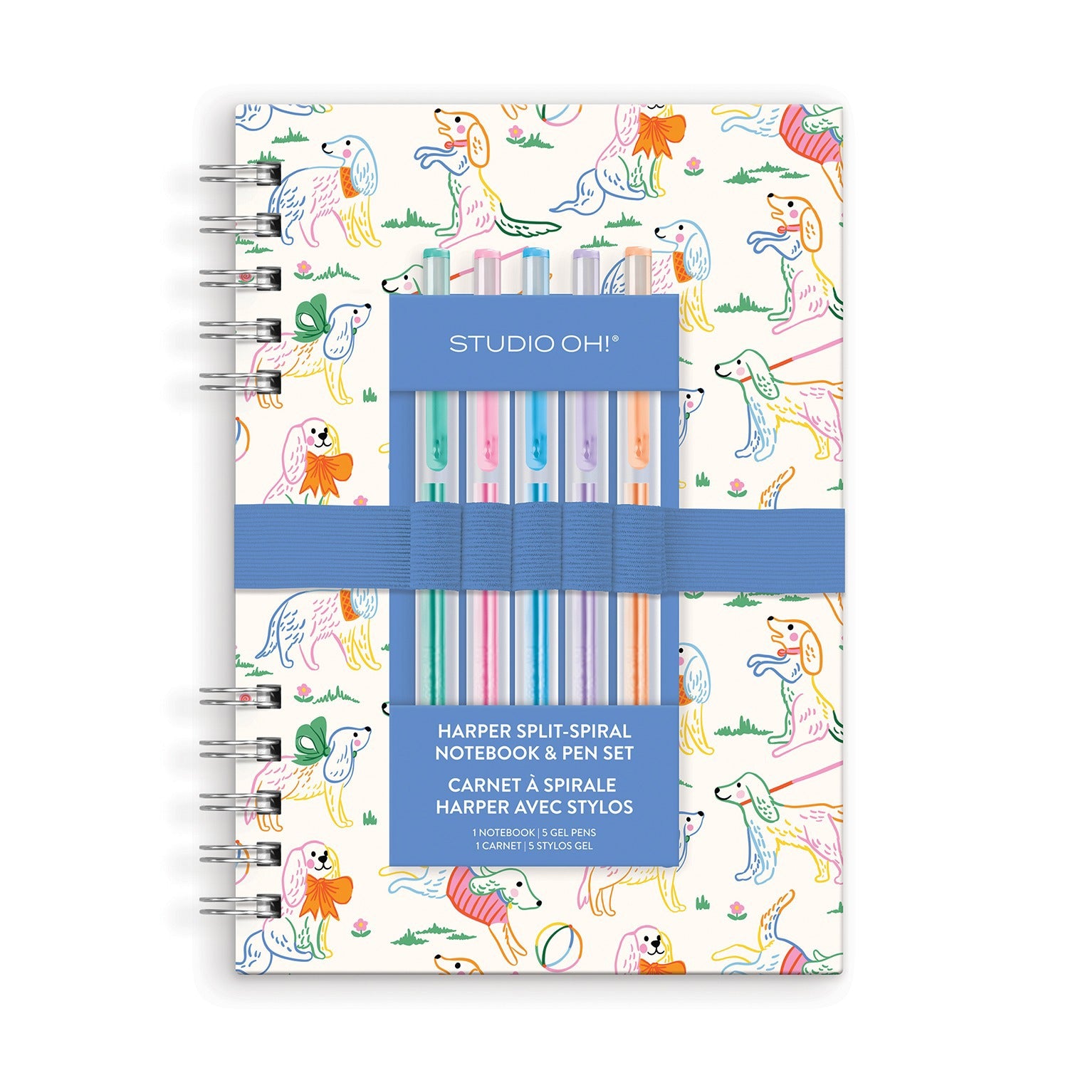 Posh Pups Harper Split-Spiral Notebook & Pen Set