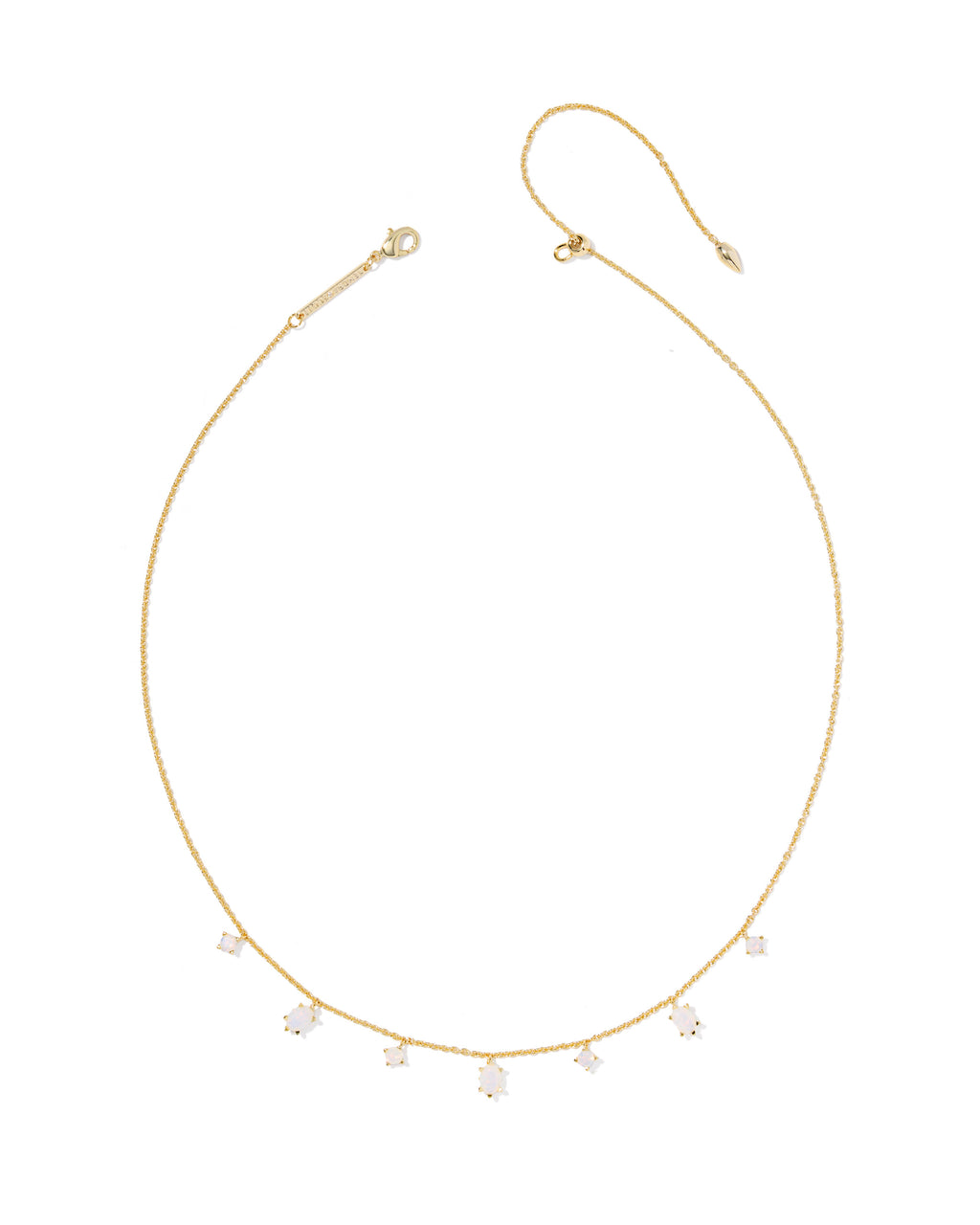 Kendra Scott Cailin Delicate Strand Necklace - Gold White Iridescent Crystal