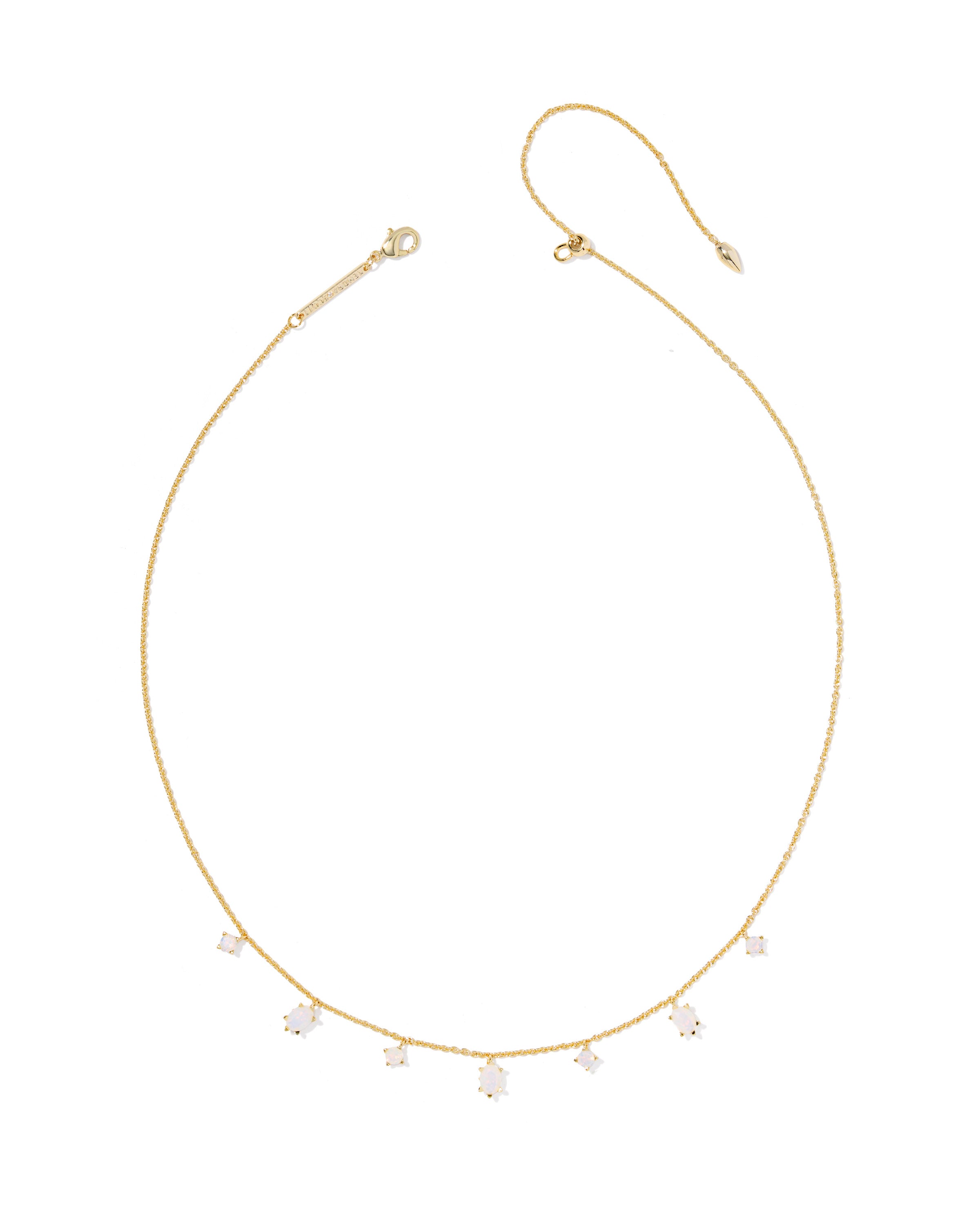 Kendra Scott Cailin Delicate Strand Necklace - Gold White Iridescent Crystal