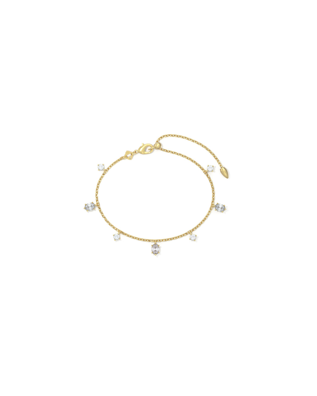Kendra Scott Cailin Delicate Chain Bracelet Gold White CZ