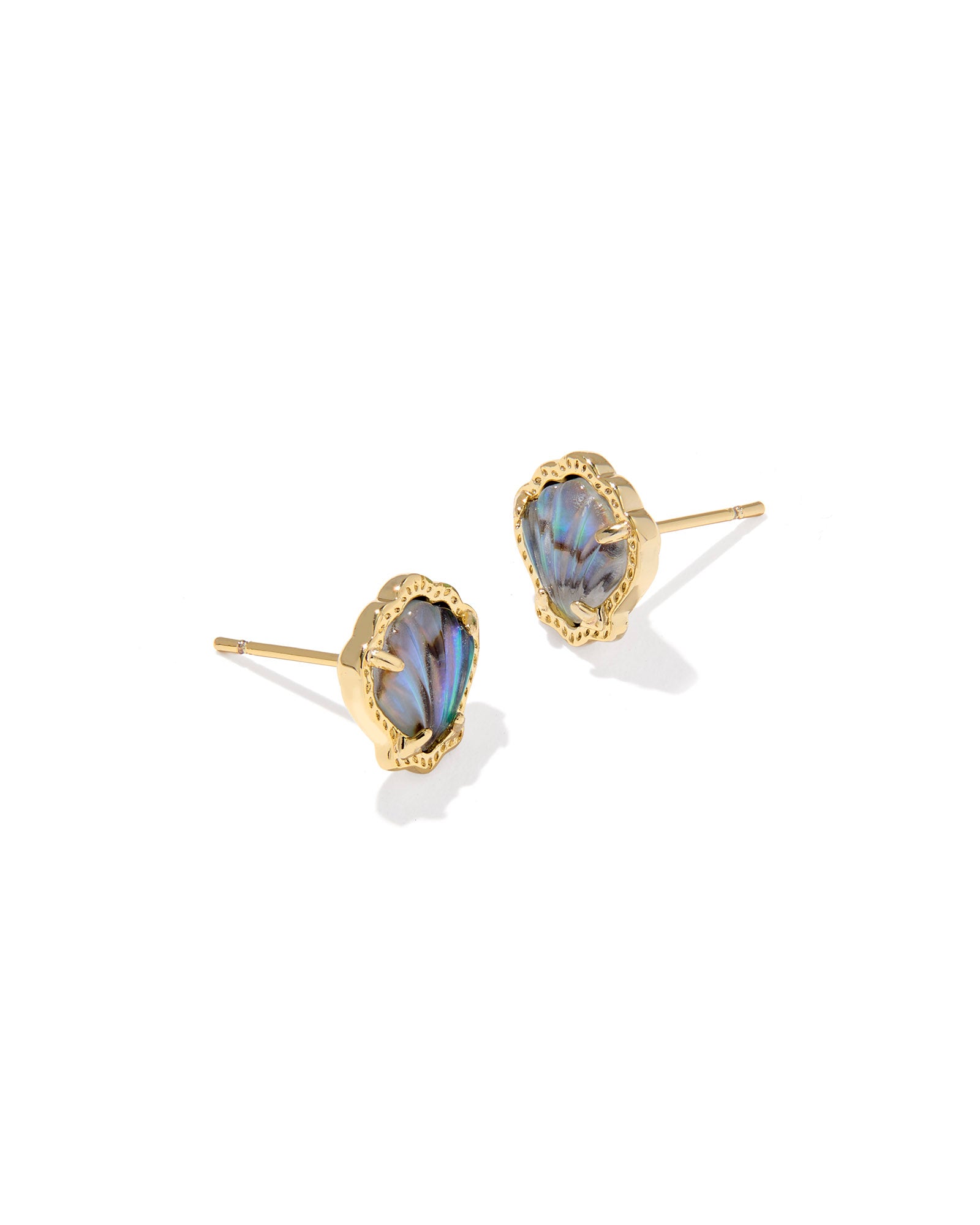 Kendra Scott Brynne Shell Stud Earrings - Gold Abalone