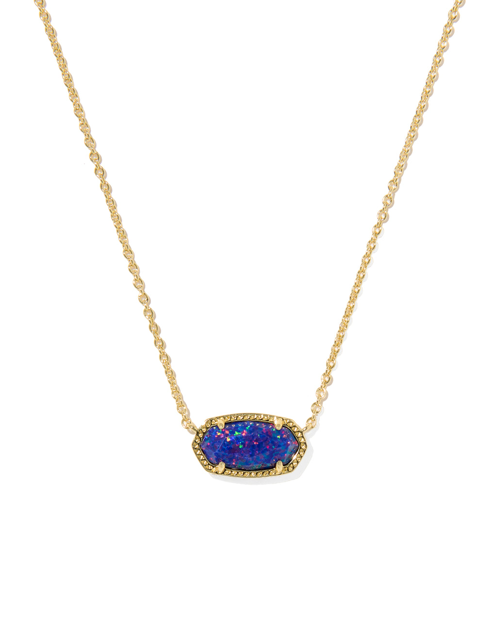 Kendra Scott Elisa Pendant Necklace - Gold Indigo Kyocera Opal
