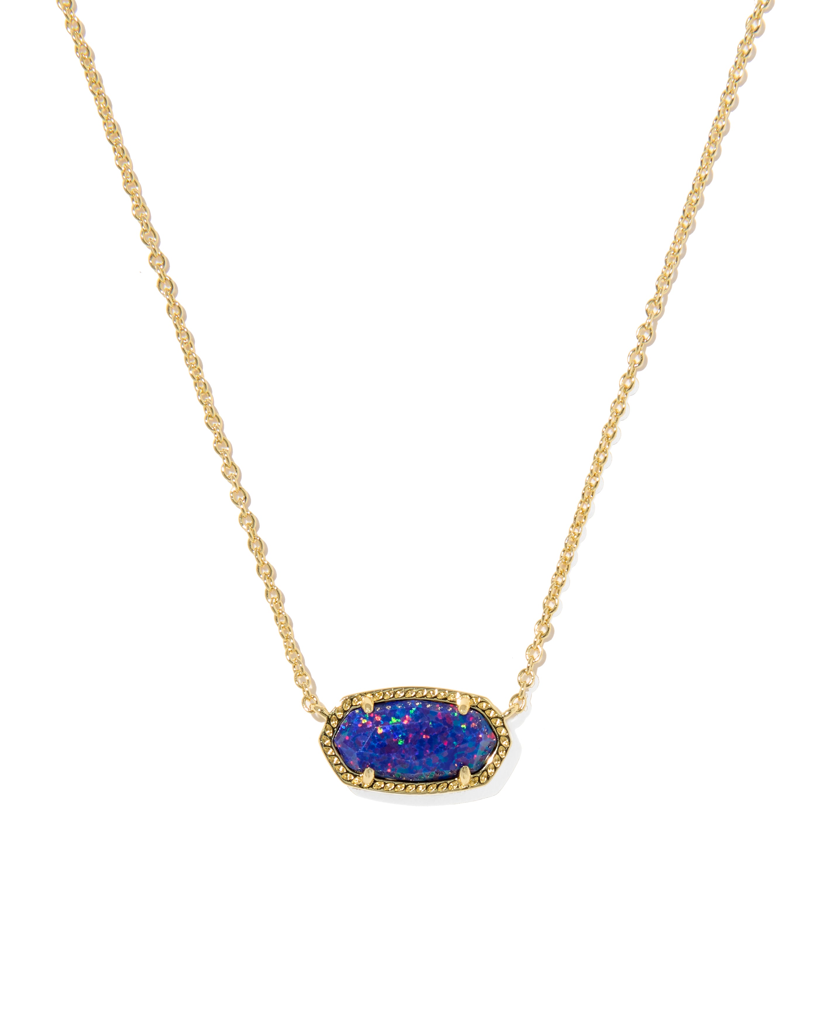 Kendra Scott Elisa Pendant Necklace - Gold Indigo Kyocera Opal