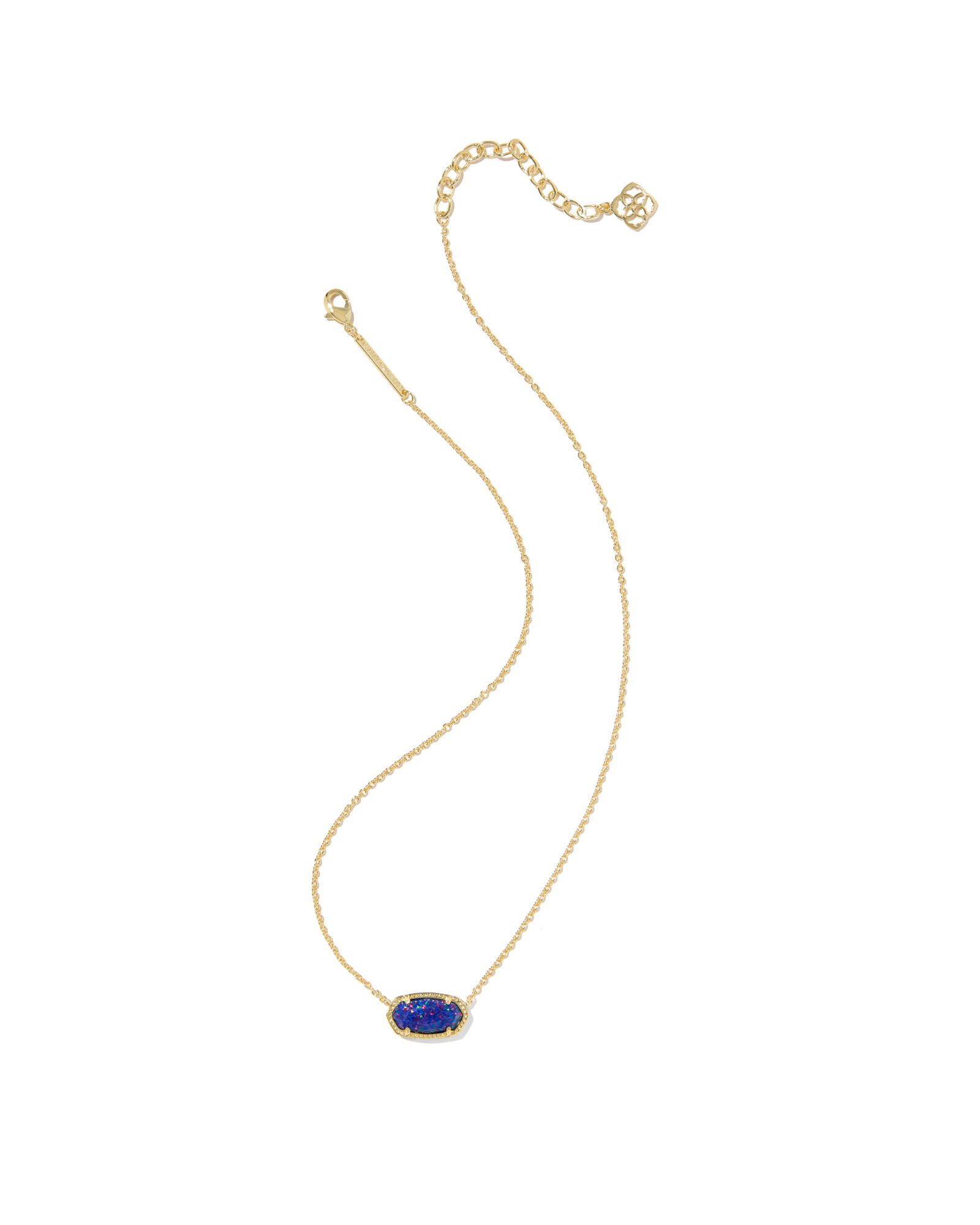 Kendra Scott Elisa Pendant Necklace - Gold Indigo Kyocera Opal