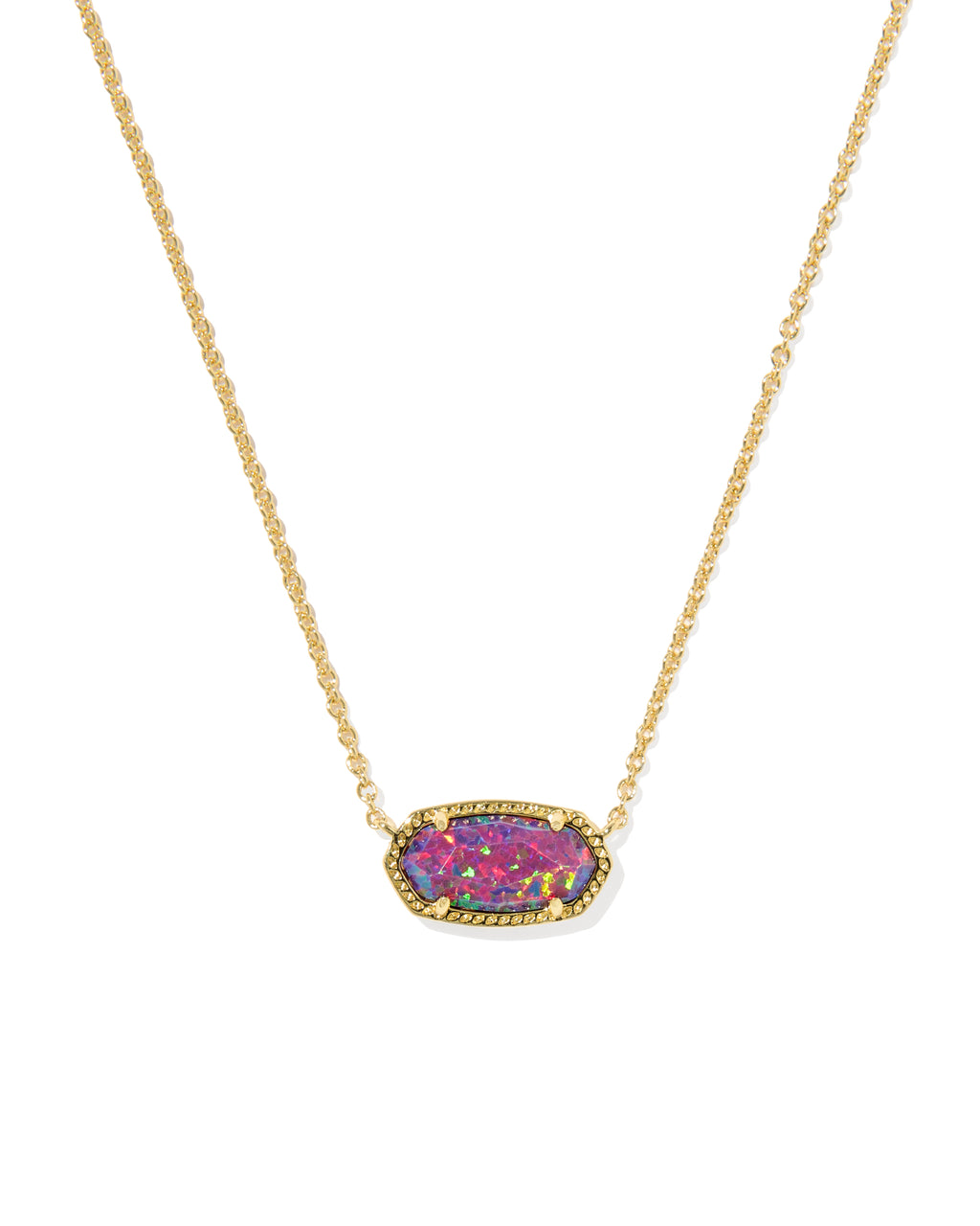 Kendra Scott Elisa Pendant Necklace - Gold Dark Lavender Kyocera Opal