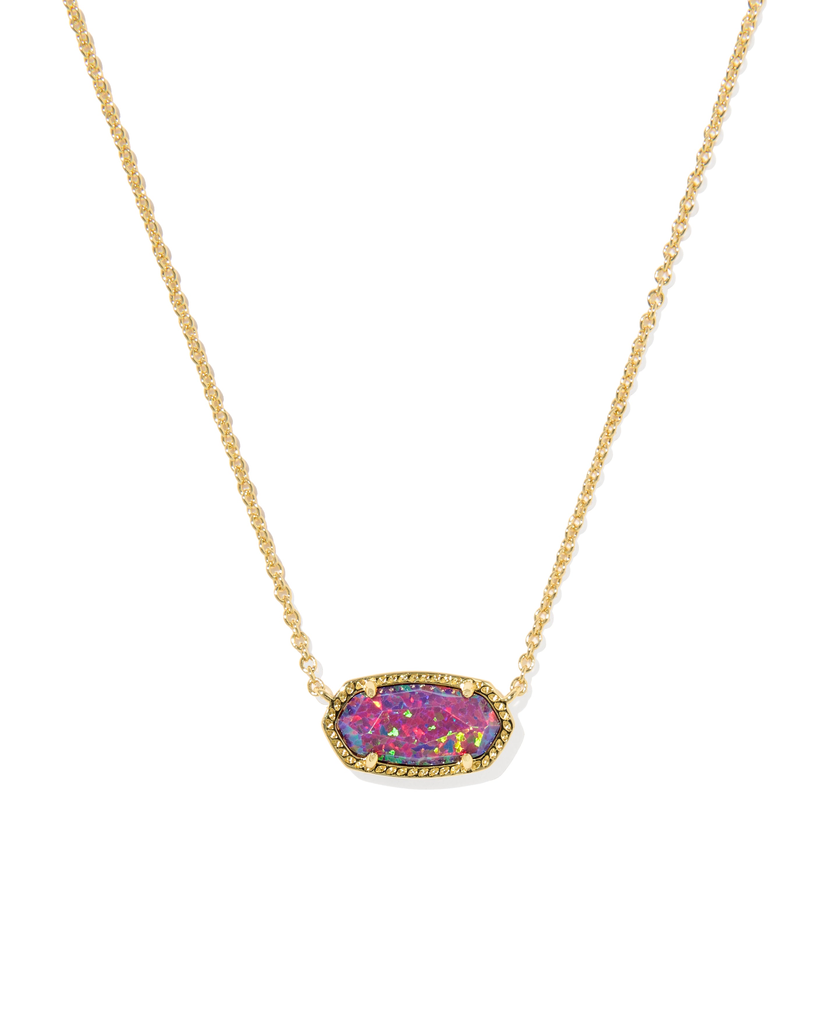 Kendra Scott Elisa Pendant Necklace - Gold Dark Lavender Kyocera Opal