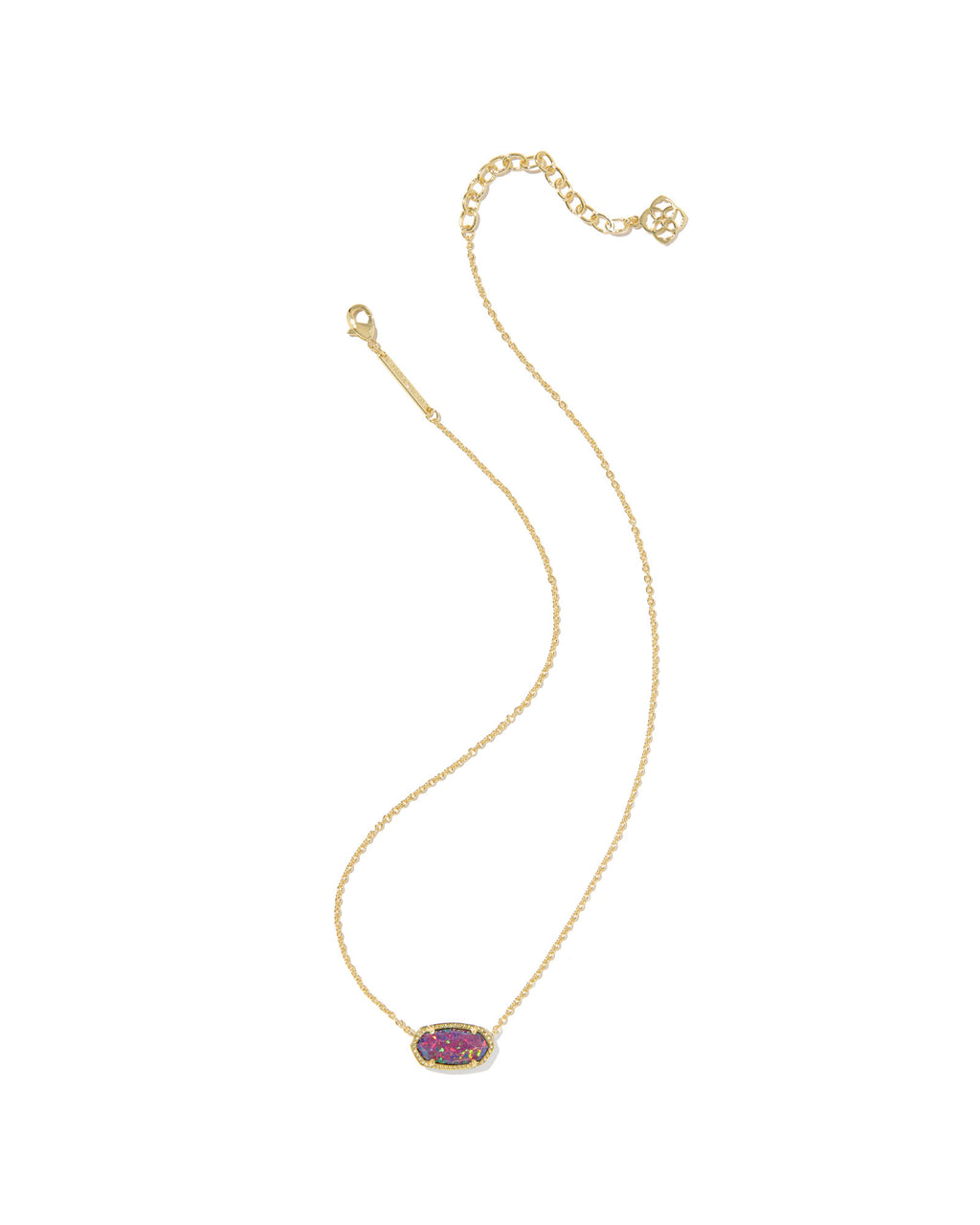 Kendra Scott Elisa Pendant Necklace - Gold Dark Lavender Kyocera Opal