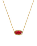 Kendra Scott Elisa Pendant Necklace - Gold Red Kyocera Opal