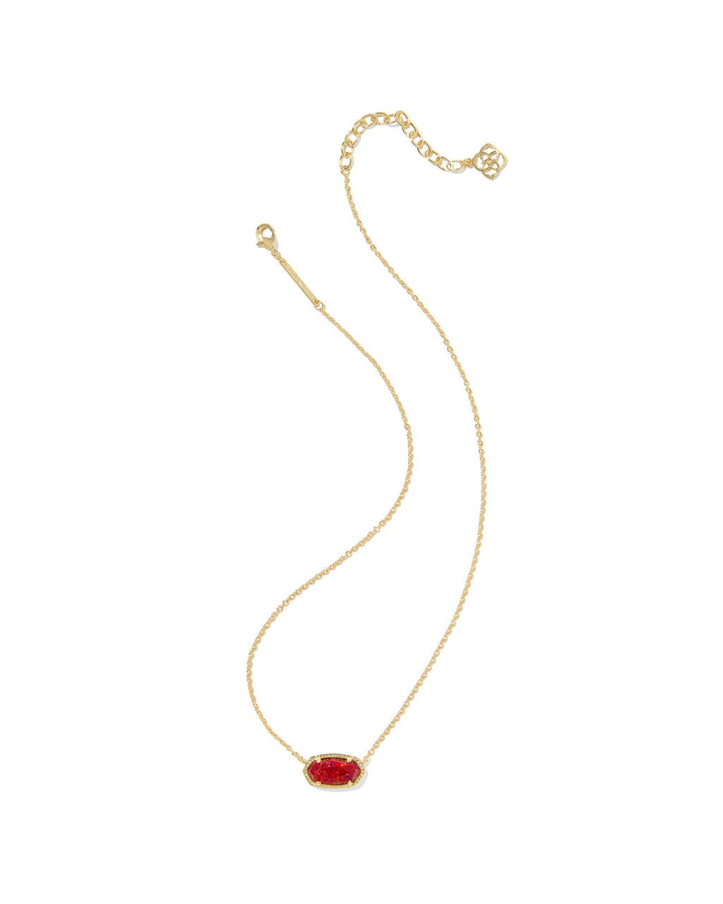 Kendra Scott Elisa Pendant Necklace - Gold Red Kyocera Opal