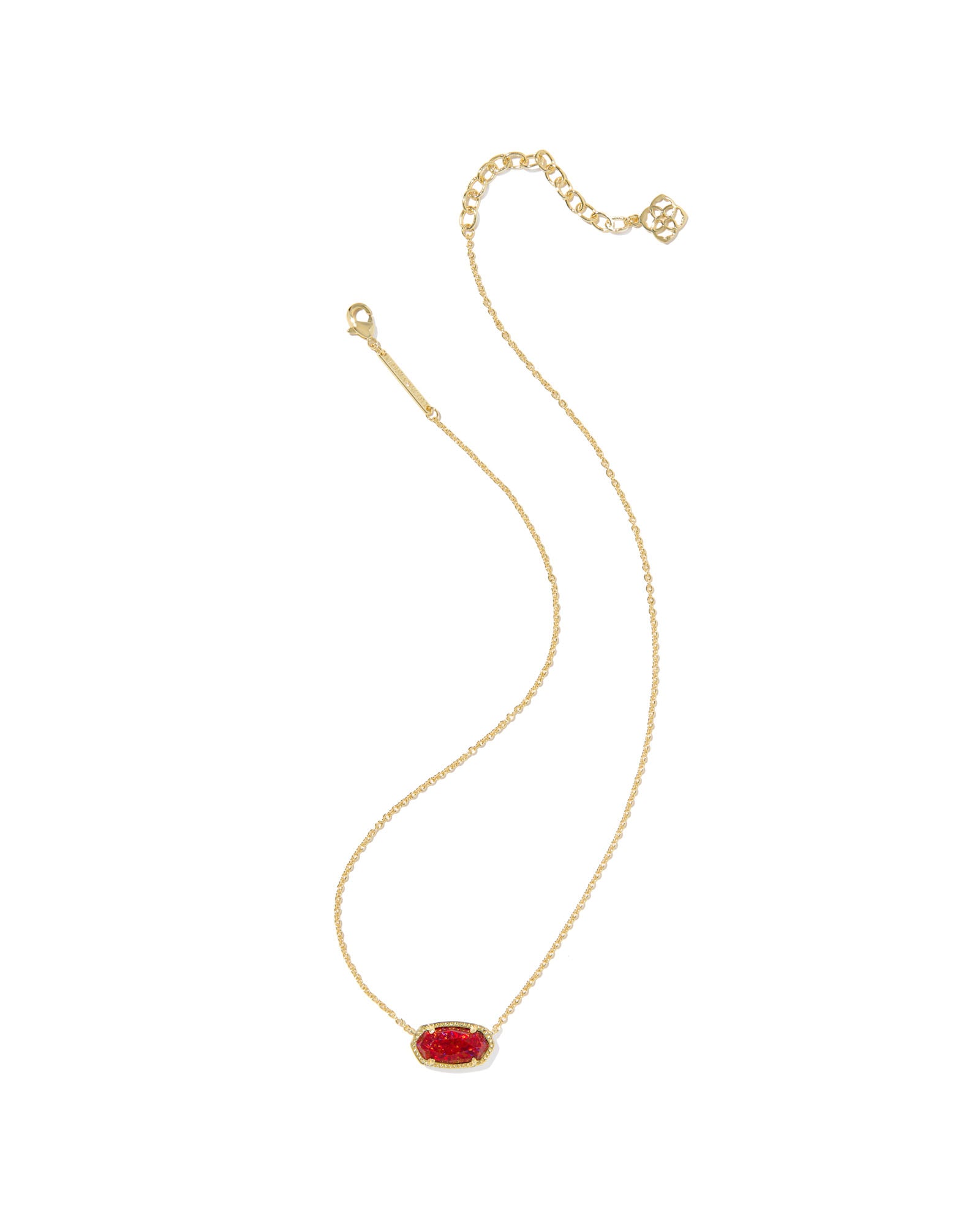 Kendra Scott Elisa Pendant Necklace - Gold Red Kyocera Opal