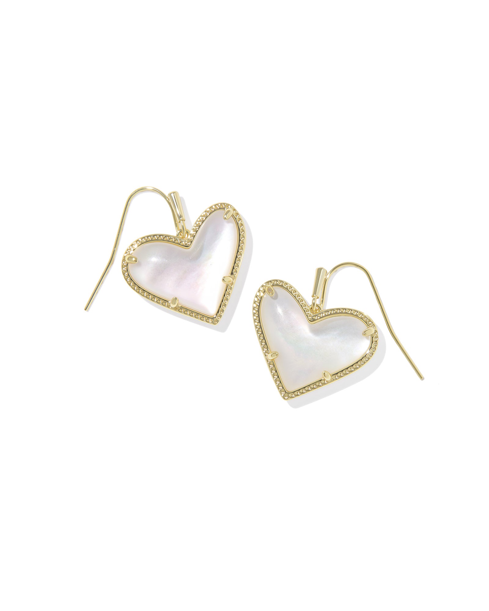 Kendra Scott Ari Heart Statement Drop Earrings - Gold Ivory Mother Of Pearl