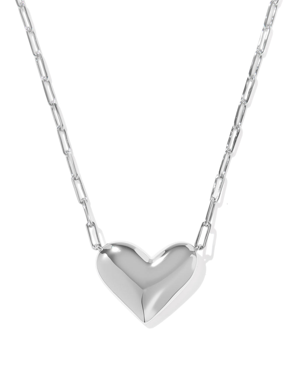 Kendra Scott Ari Heart Statement Short Pendant Necklace - Silver Ivory Mother Of Pearl